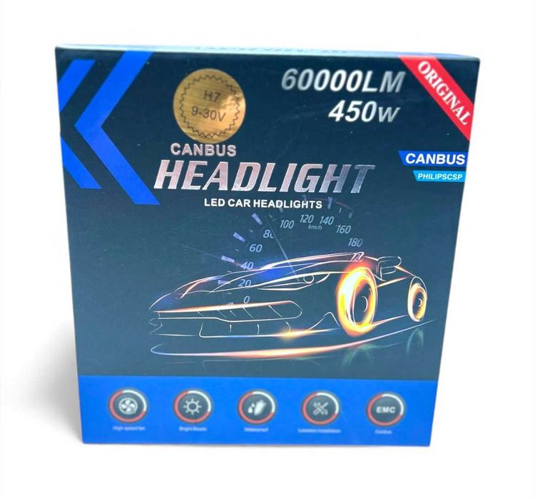 Becuri Led Auto H7 450W 60000 Lm