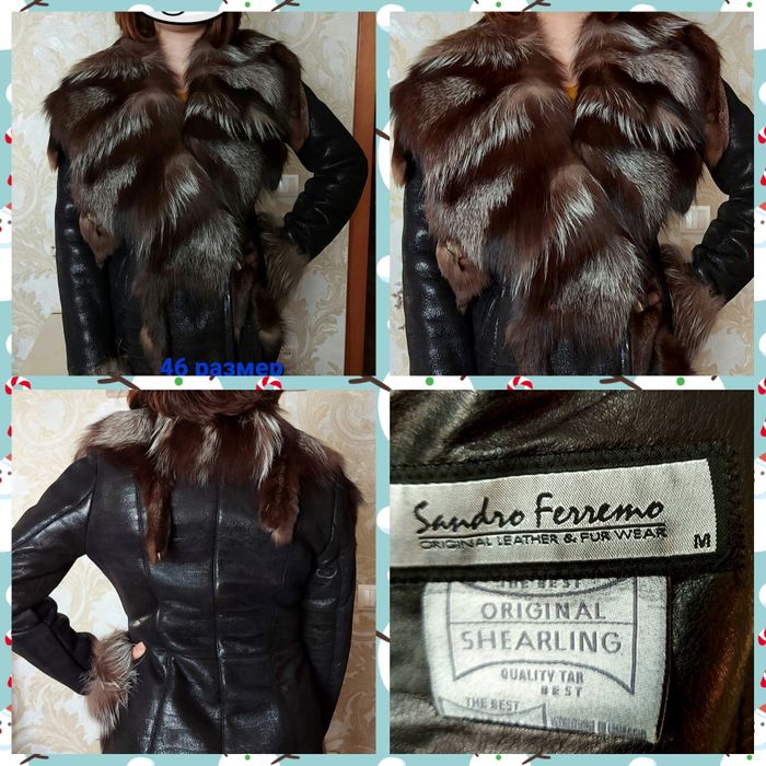 Новая кожаная дубленка. Размер М