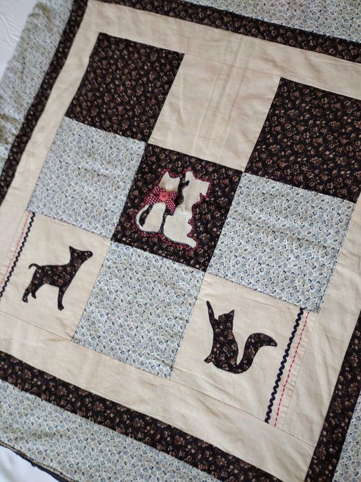 Одеяло детское лоскутное, стеганое