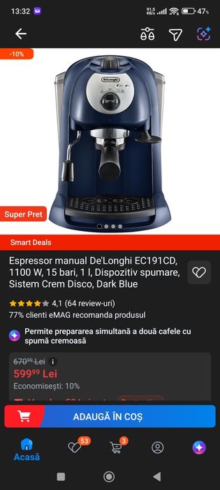 Expresor manual Delonghi ec191cd