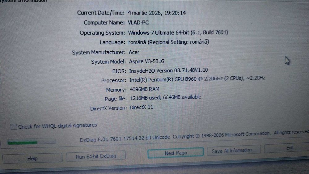Laptop Acer V3 531G ca nou la pret atractiv