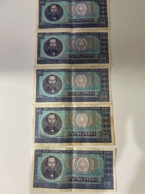BANCNOTE vechi  romanesti  de 100 LEI, RSR