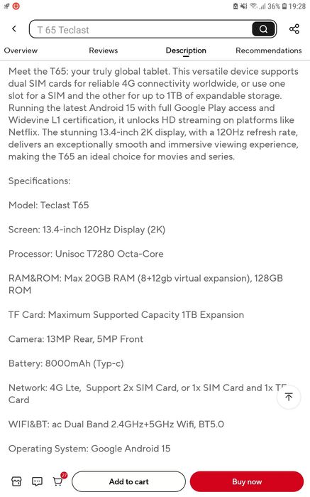 Tableta PC 13,4inch NOUA