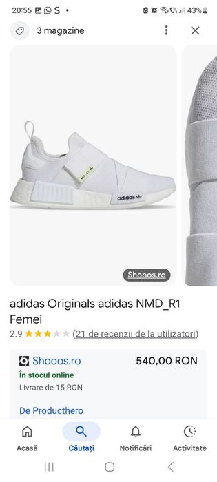 Adidasi damă Adidas albi, originali,etichetă. Mărimea 36 2/3.