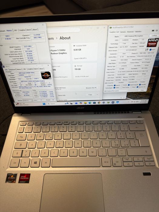 Laptop Acer shift 3 Ryzen 5 5500u