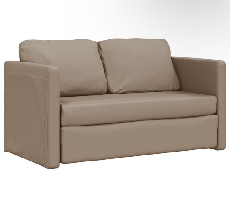 Canapea  Extensibila  2in1, cappuccino, 112x174x55 , piele eco