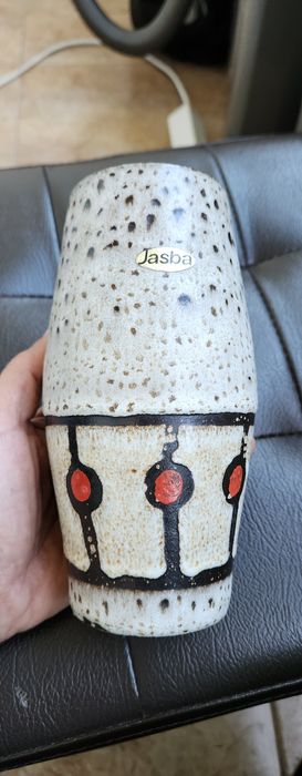 Vază Jasba, West Germany, fat lava. Anii '60