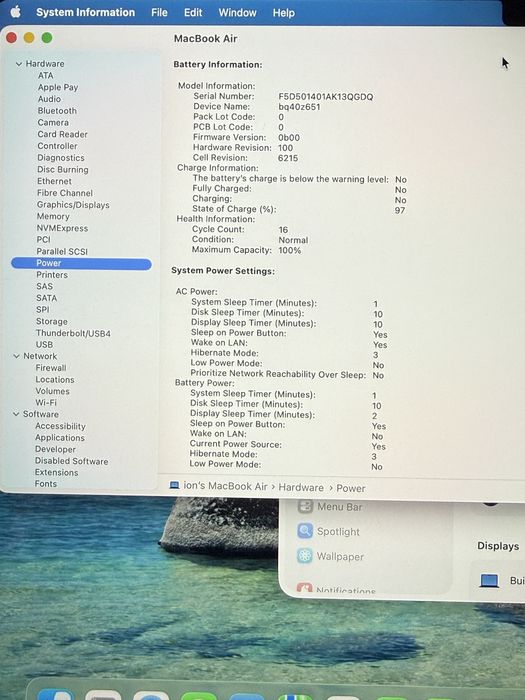 MacBook Air 13" M3 (2024) – 16GB RAM / 256GB SSD – Midnight – Ca Nou (16 Cicluri)