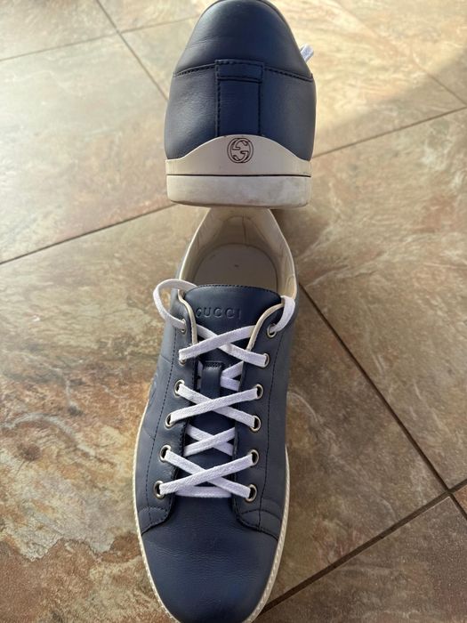 GUCCI incaltaminte, sneakers piele marimea 40 / 40.5 ( 6 UK ) interior 26 cm, culoare albastru
