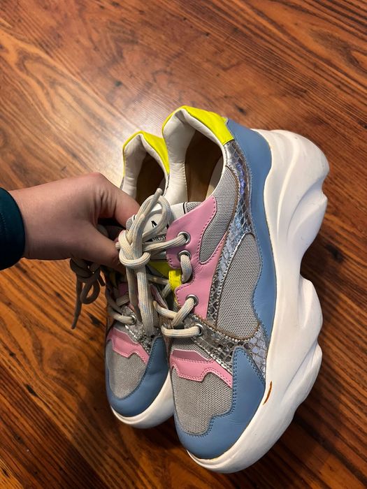 Adidasi musette colorati piele