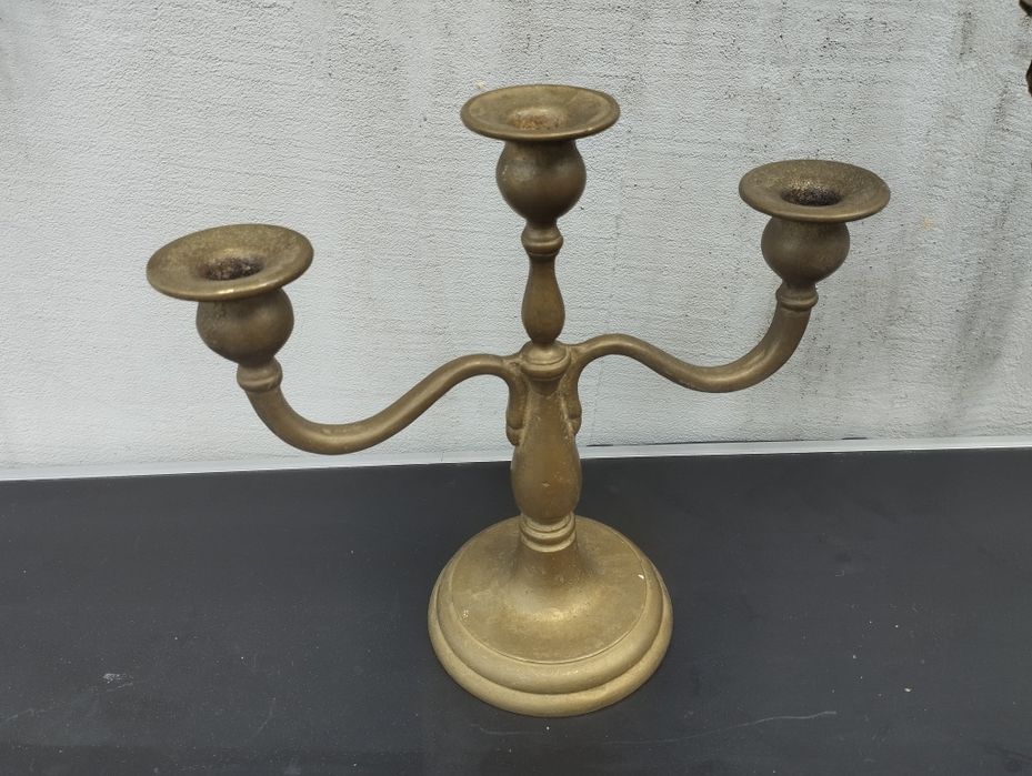 Месингов свещник 3ка, месингов свещник единична , швейцарска хлопка