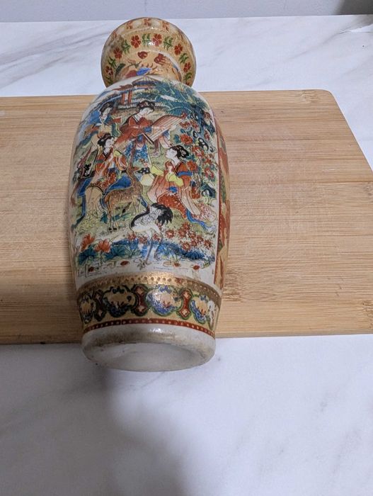 Vaza ceramica vintage pictata ,motiv chinezesc