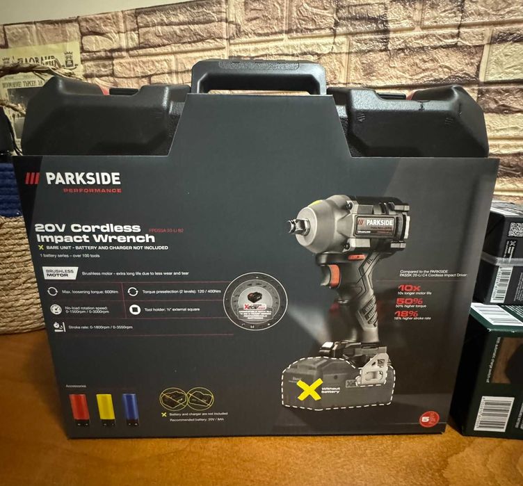 *НОВО!* - Ударен гайковерт Parkside Performance 1/2" PPDSSA 20-Li B2