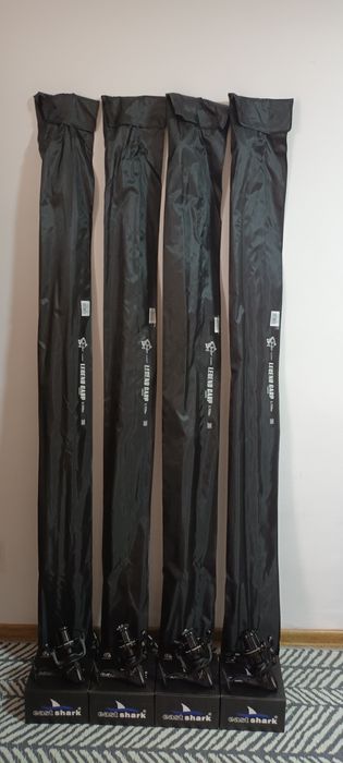 SET 4 Lansete FL LEGEND CARP 3.90 m 3.75 Lbs  + 4 Mulinete EastShark 1