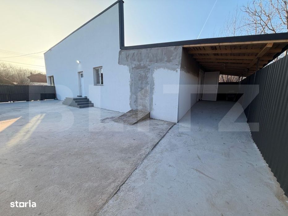 Spatiu 245 mp cu 10 parcari, curte logistica si rampa marfa – DN Rac