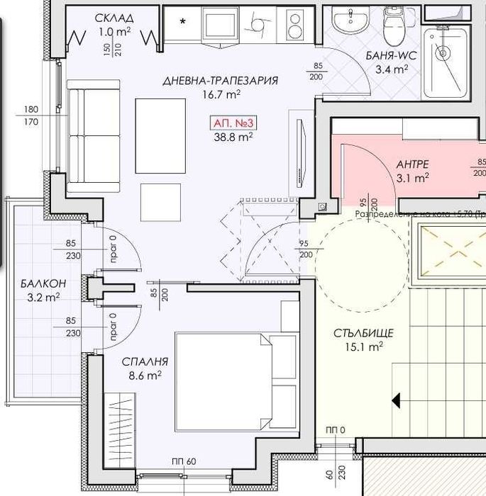 Продава се Двустаен апартамент в Несебър - 53 кв.м за 638 €/кв.м - Снимка #3