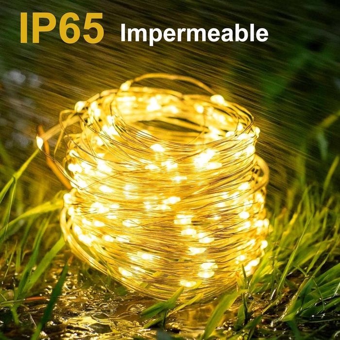 НОВИ! LED соларни гирлянди 200 LED, лампички, 2 бр x 22 м