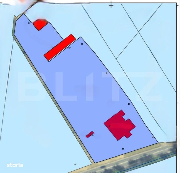 Teren intravilan 9123 mp cu constructii de cca. 550 mp