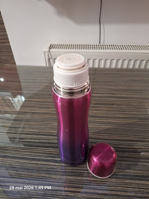 Termos 500 ml, perete dublu, ø 7 × 23,5 cm, Piksel, otel, mov