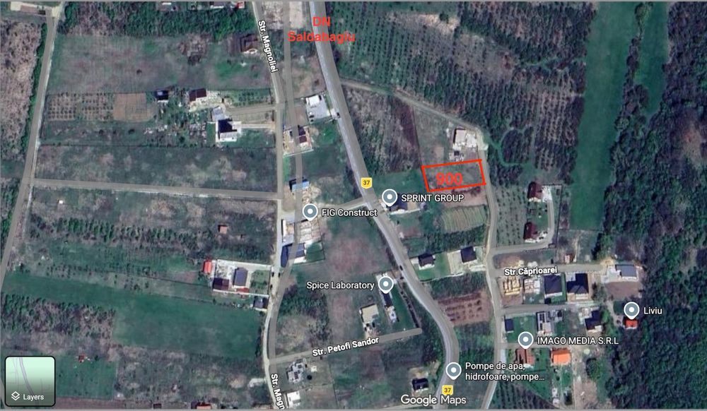 Teren intravilan 900 mp Saldabagiu - zona Hanul Pescarilor