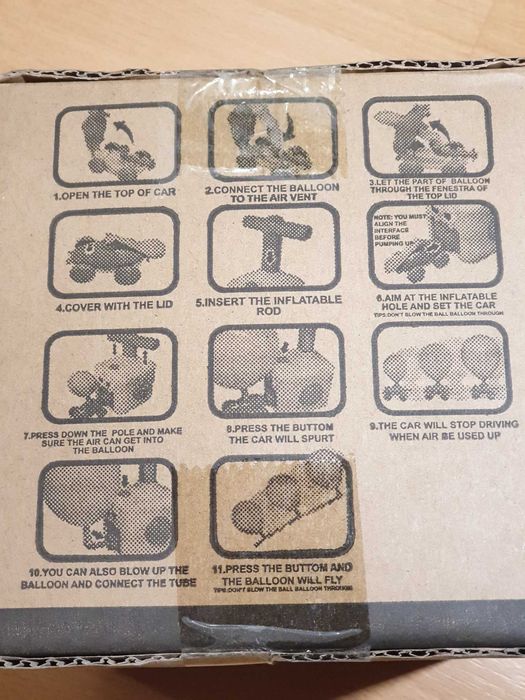 Masini propulsate de baloane cu poma distractiv si usor de folosit