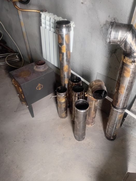 Продам буржуйку металл 3 с дымоходом