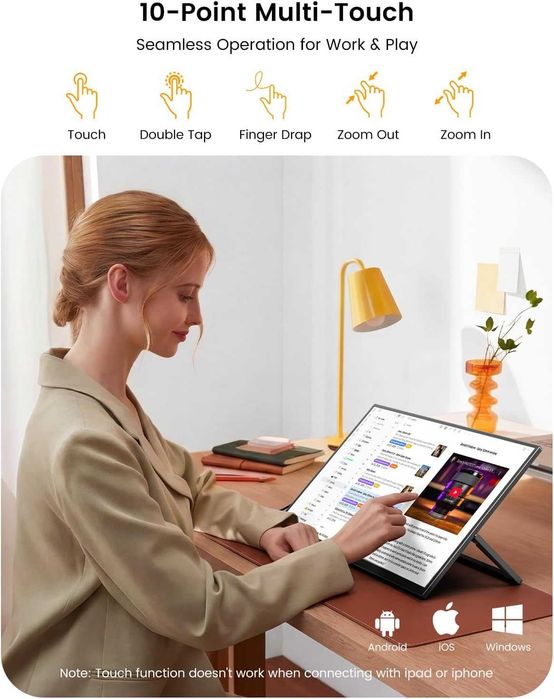 Портативный сенсорный монитор UPERFECT 15.6'' c аккумулятором 8000 мАч
