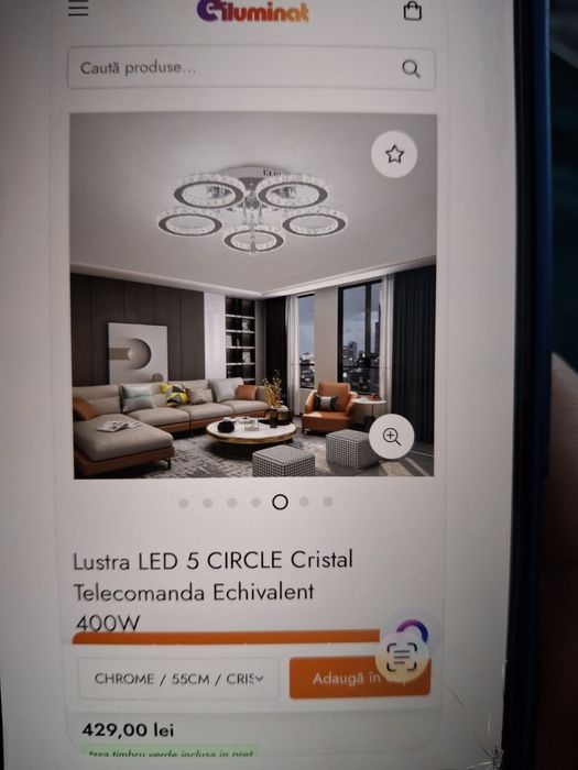 Vand aplica de tavan din cristal