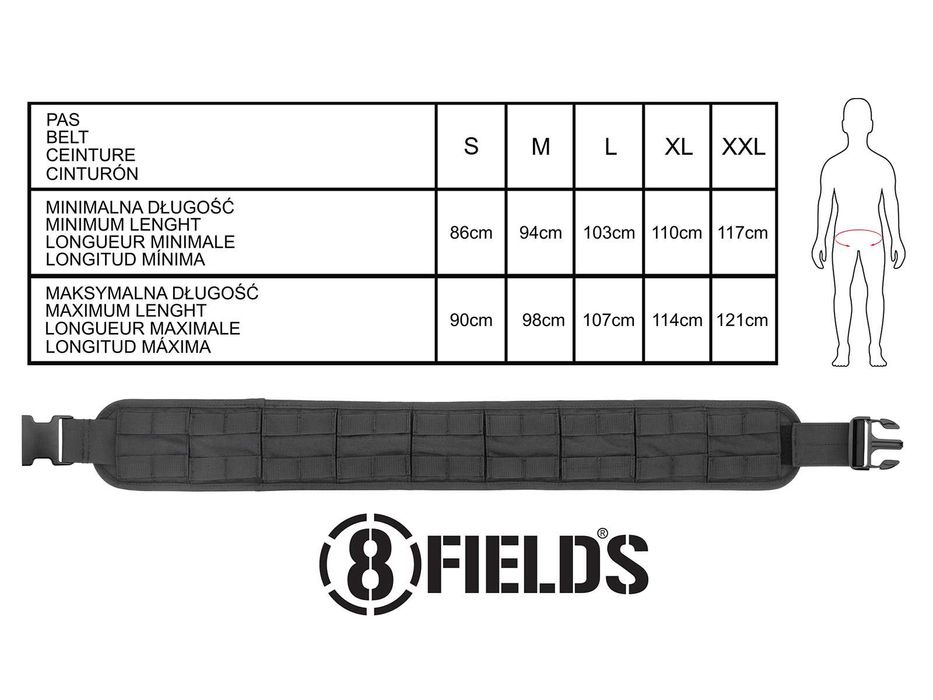 Centura Tactica/Lupta Padded MOLLE Combat Belt 8FIELDS Premium Negru