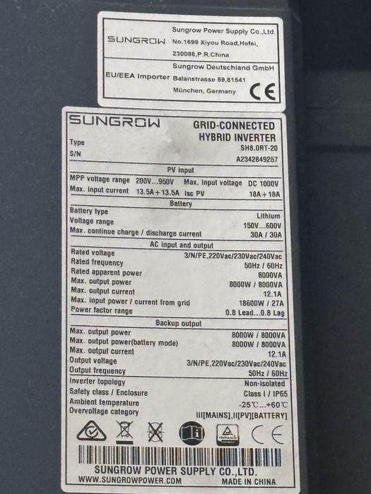 Sungrow SH8.0RT-20