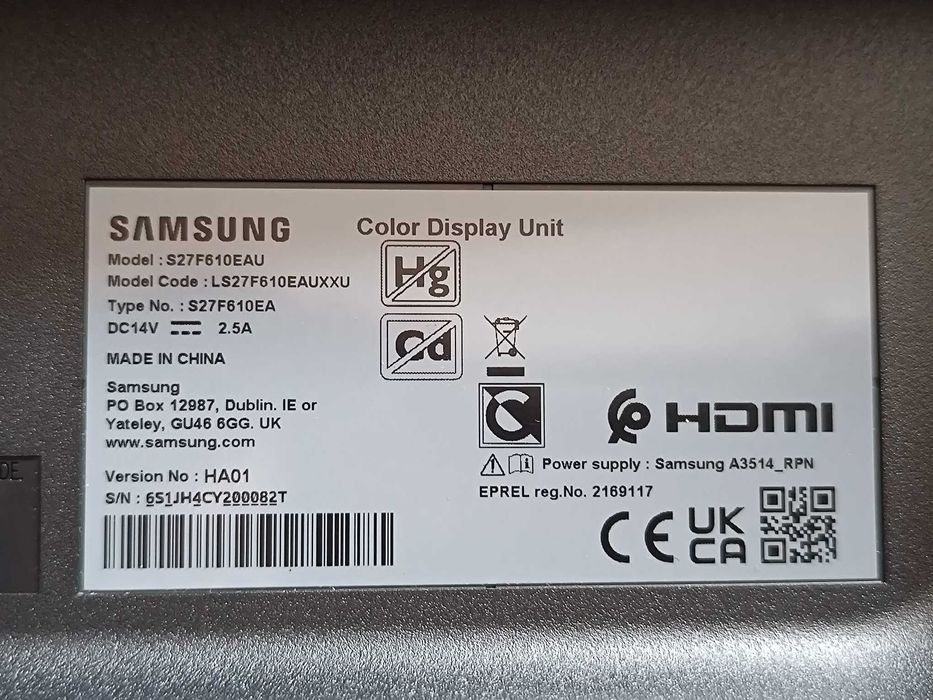Самсунг 2К Професионален Смарт Монитор , Samsung ViewFinity S6,  IPS LED, 27" - Чисто Нов