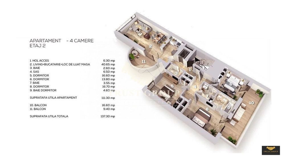 Apartament 4 camere Lux - Aviatorilor | Loc de parcare
