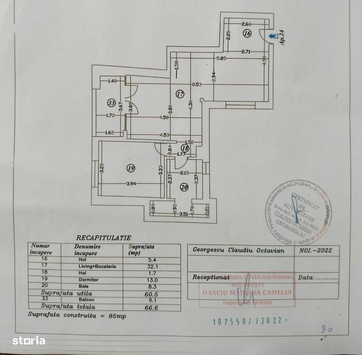 2 camere premium Floreasca 60 mp bloc 2022 et 5/6 comision 0