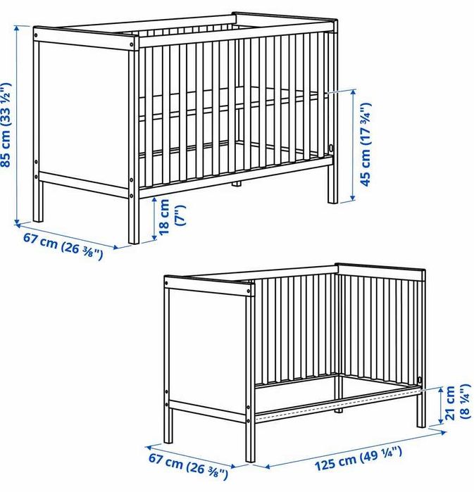Patut IKEA + saltea si protectii laterale