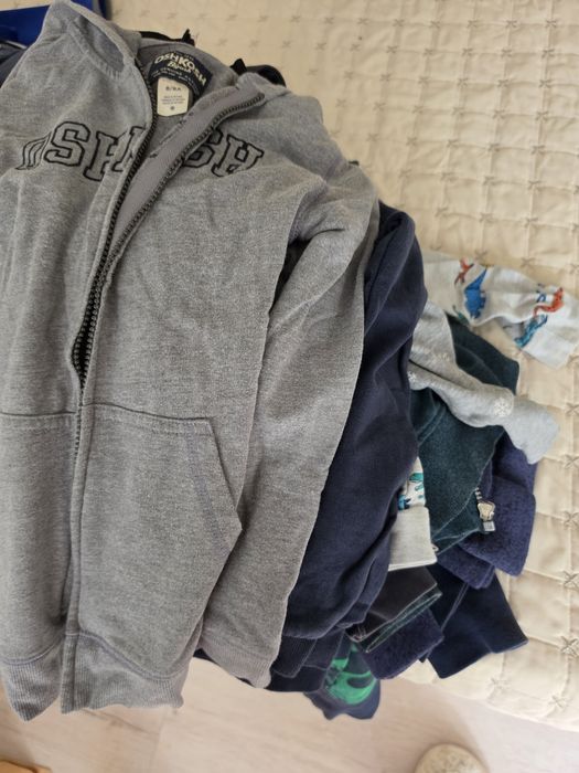 Голям лот от детски блузи и суитчъри Oshkosh,Adidas,HM за 7-8 год. грейка Rebel,якета