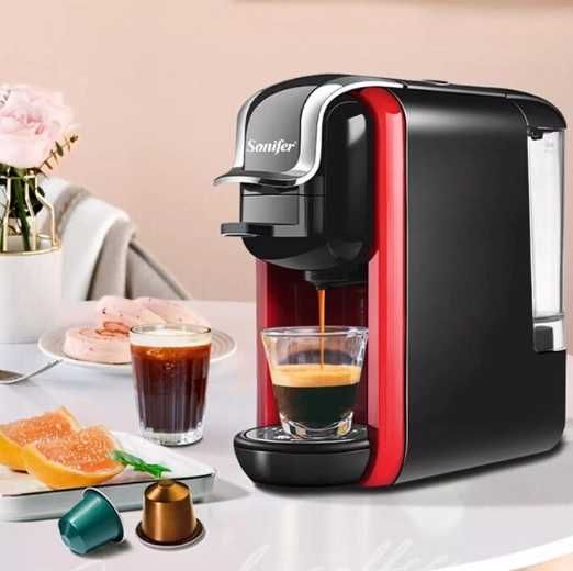 Кофемашина 3в1 Sonifer SF3547 подходит для капсульного и молотого кофе