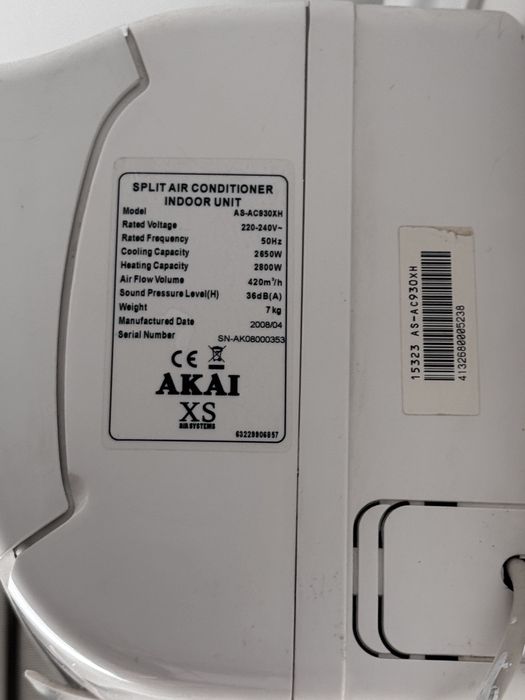 Aer condiționat AKAI XS – funcțional – fără telecomandă