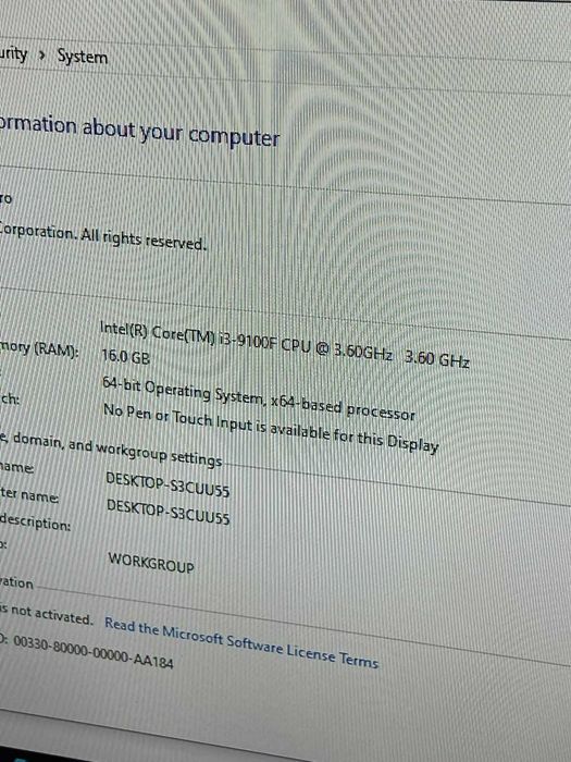 PC Gaming i3-9100f/GTX1650