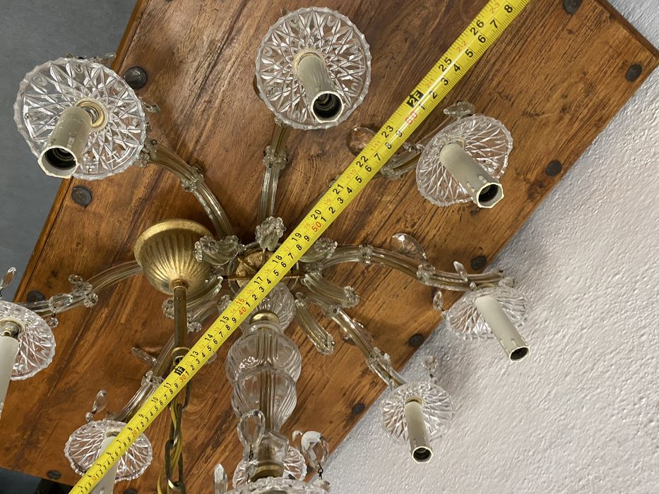 Италиански Кристален полилей с месингова основа