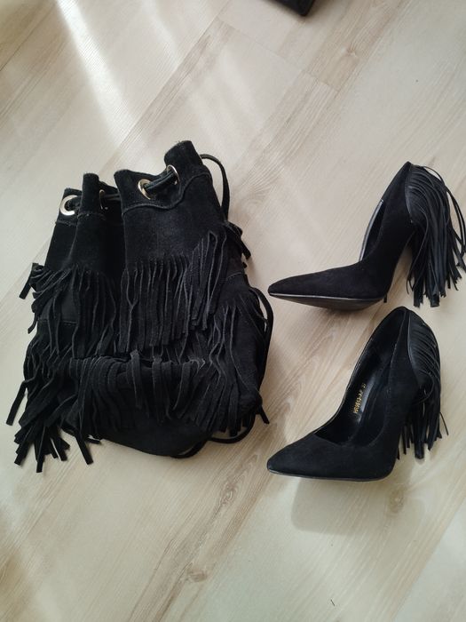 Обувки с ресни кожа и велур