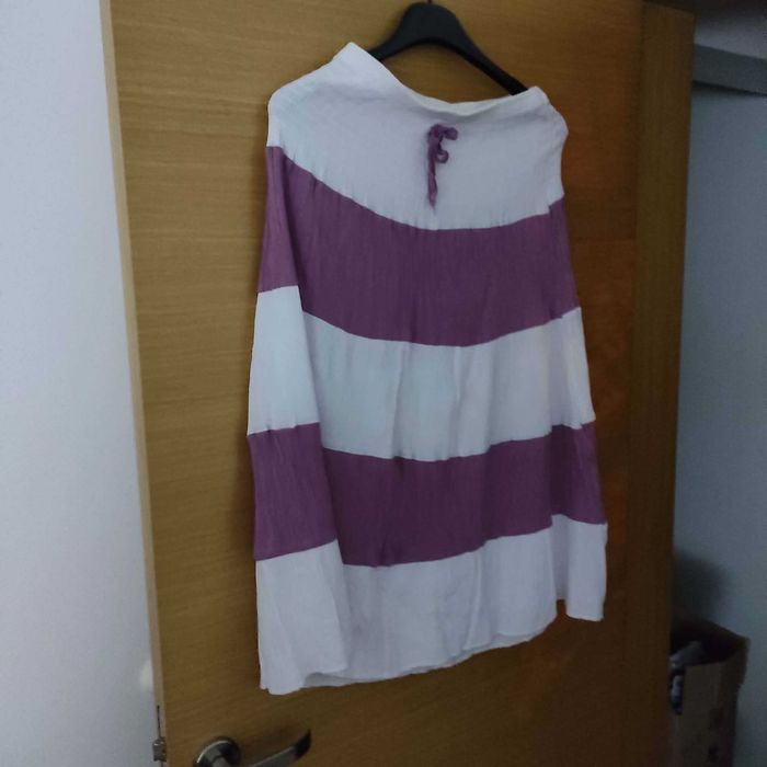 Бяла памучна пола на волани