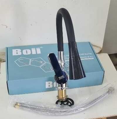 СУПЕР ПРОМОЦИЯ! Смесител Едноръкохватков Стоящ с Черна Гъвкава Лебедка