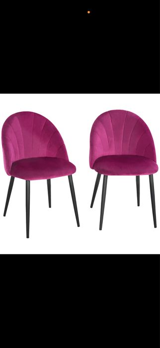 Set 4 scaune catifea fuchsia / dining modern – stare excelentă
