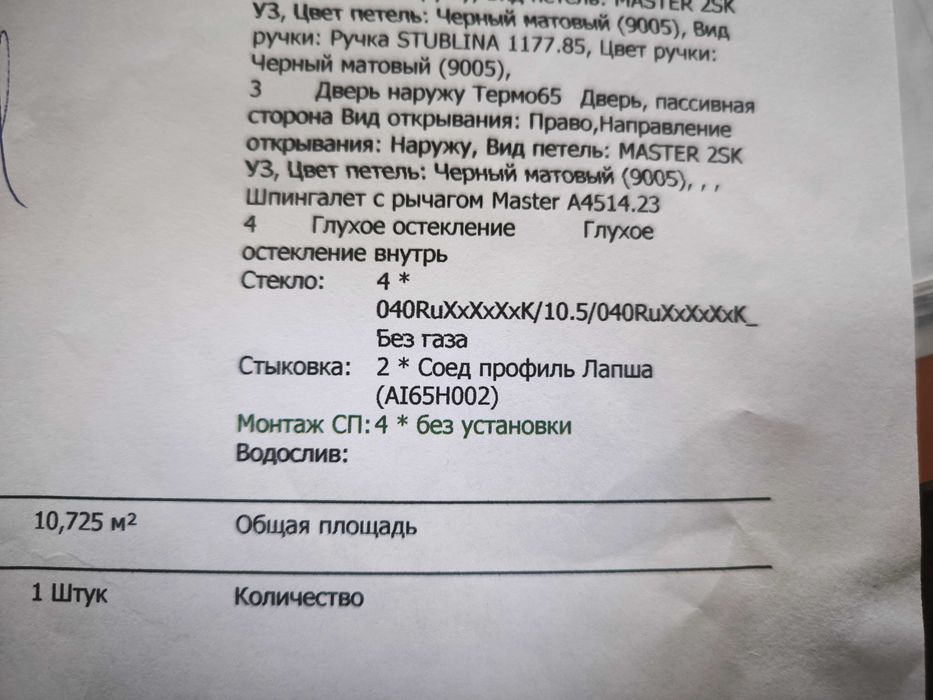 Стеклопакет для дверной проем