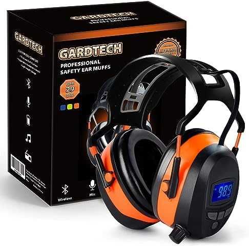 Protectie auditiva antifonice, Gardtech Hearing Protection With Bluetooth, FM Radio Earmuffs, NRR 29dB Hearing Protection Headphones