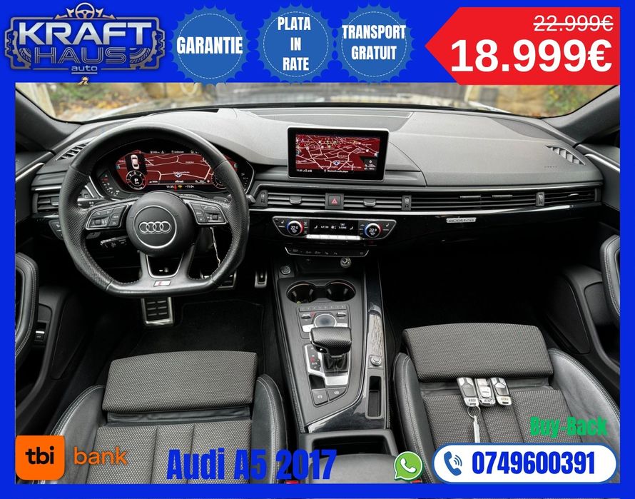 Audi a5 sportback 3.0tdi 286cp quattro rate fără avans