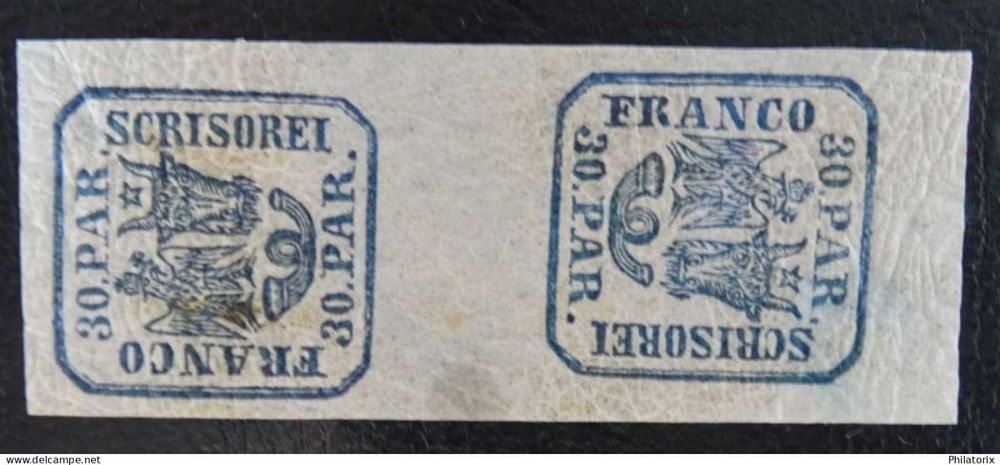 Romania LP 10a ** , Principatele unite I , Tete-besche , Expertizat