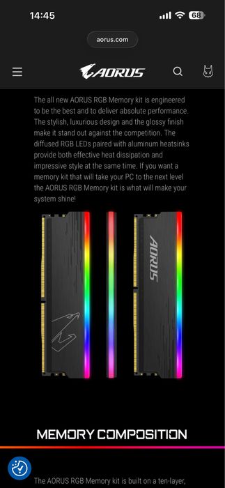 Ddr4 Aorus 4400герц 8х4