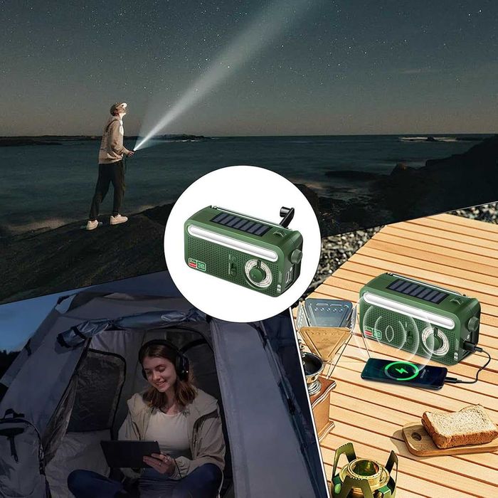 Преносимо радио, водоустойчиво аварийно AM/FM ,  аларма и LED фенерче