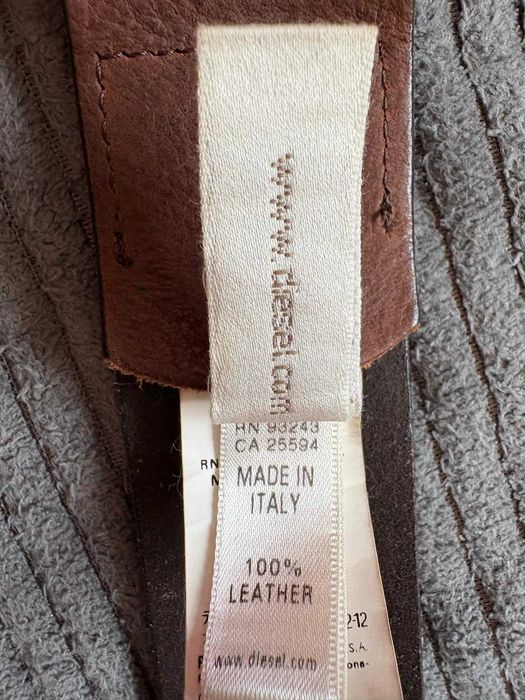 Чисто нов мъжки колан от естествена кожа Diesel с 3D катарама